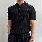 Homem Polo Tricot Algodão Canelado