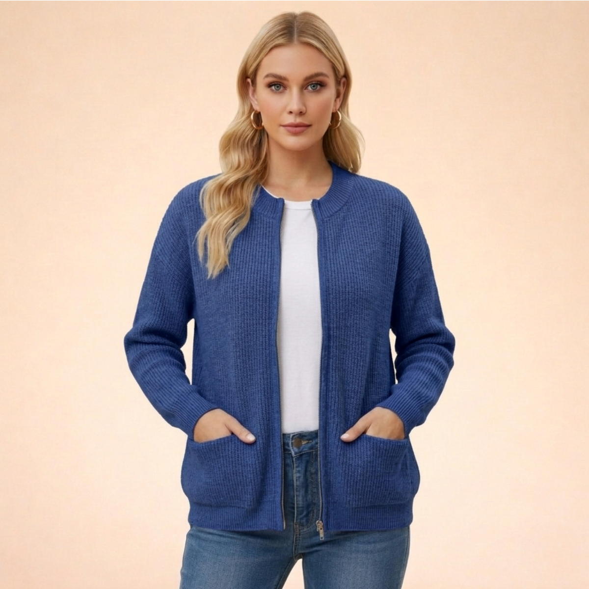 Cardigan Feminino | Tricô Macio, Confortável | Manga Longa Casual
