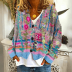 Mulher Cardigan Tricot Caxemira Oversized