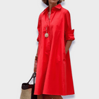 Elsa | Vestido Feminino Midi Polo Manga Longa
