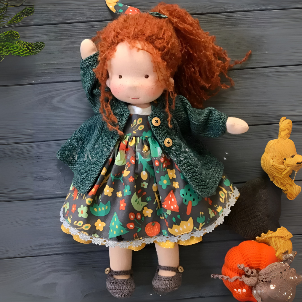 Ivy | Boneca Waldorf Artesanal Algodão Lã