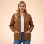 Cardigan Feminino | Tricô Macio, Confortável | Manga Longa Casual