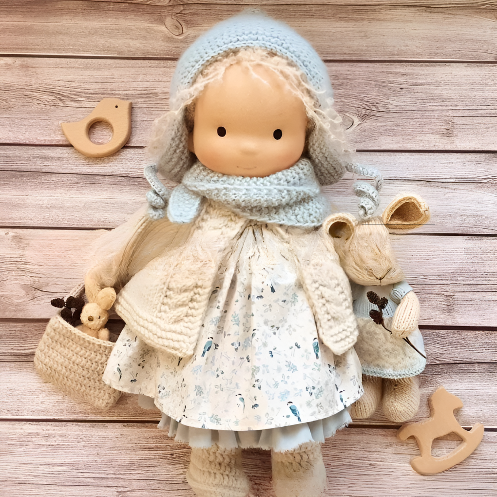 Ivy | Boneca Waldorf Artesanal Algodão Lã
