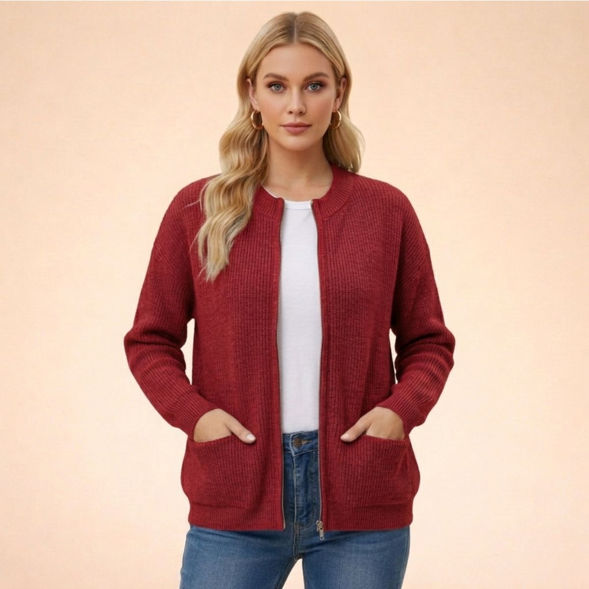 Cardigan Feminino | Tricô Macio, Confortável | Manga Longa Casual