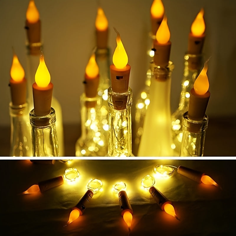 Marlow | Luzes LED para Garrafas | Decoração de Natal e Festas | 10 Peças, A Pilhas
