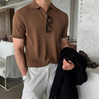 Homem Polo Tricot Algodão Canelado