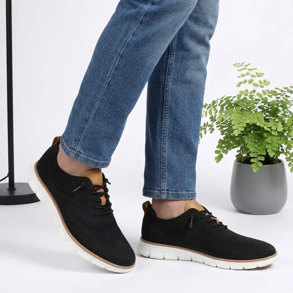 Gigi | Homem Sapato Ortopédico Knit Derby Antiderrapante