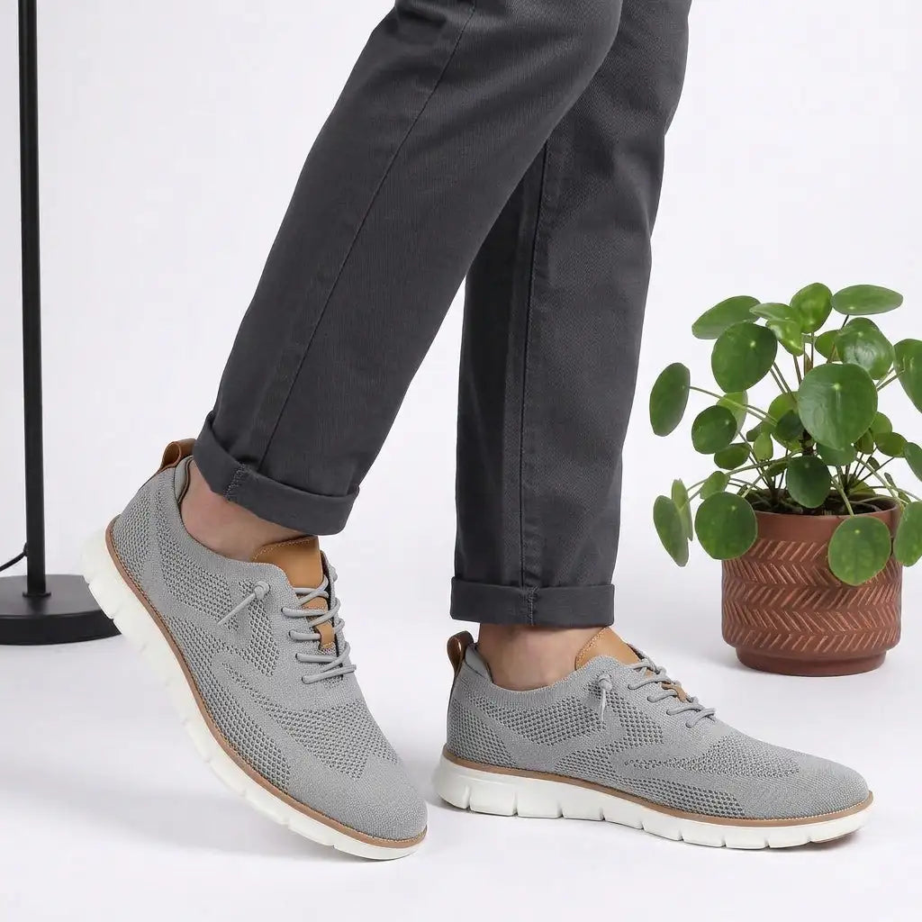 Gigi | Homem Sapato Ortopédico Knit Derby Antiderrapante