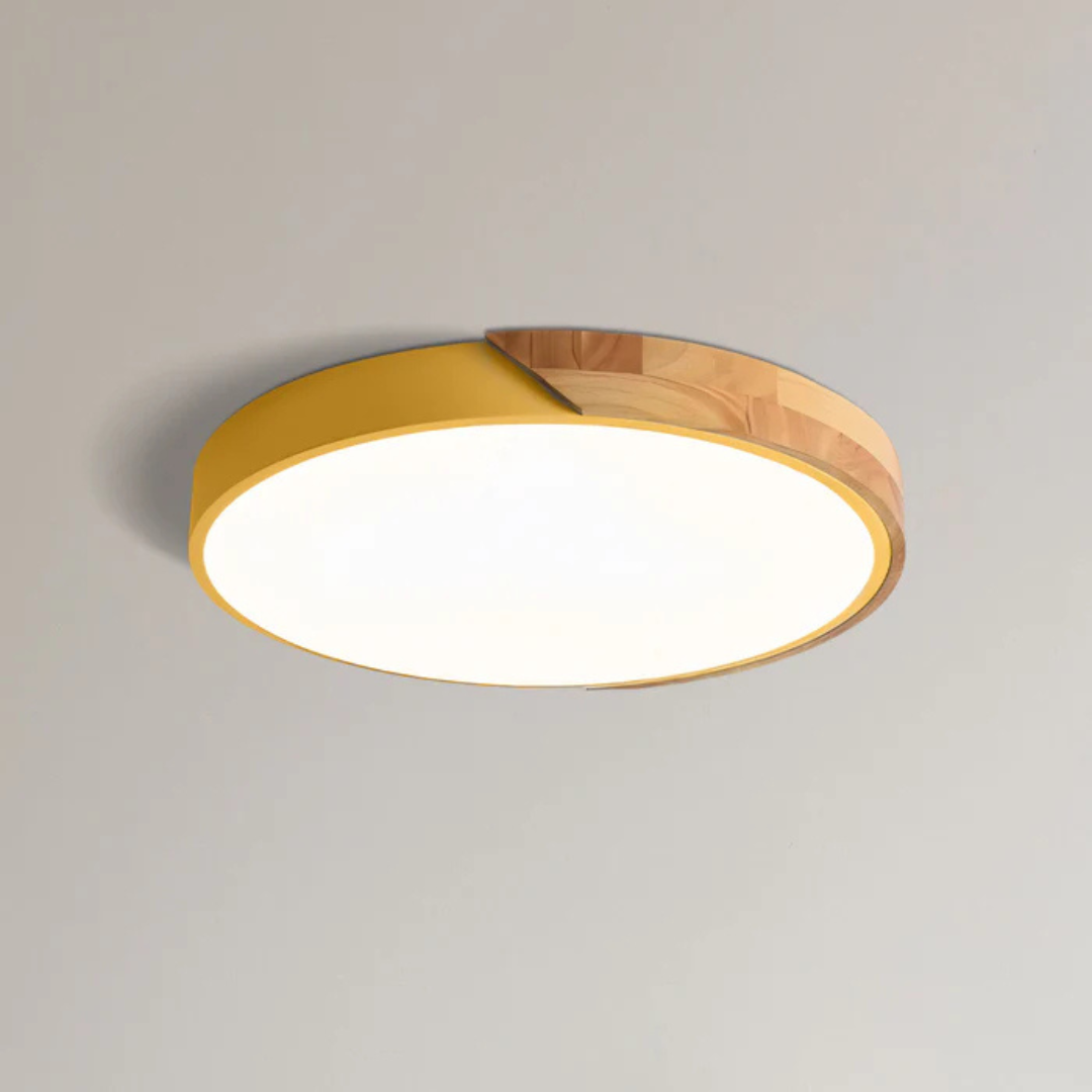 Candeeiro de Teto LED | Design Escandinavo, Madeira Natural | Dahlia