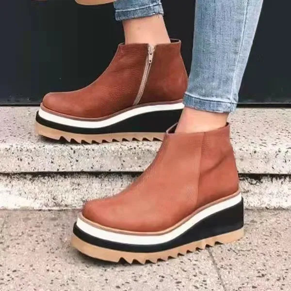 Wren | Botas de Couro Ortopédicas Femininas Antiderrapantes