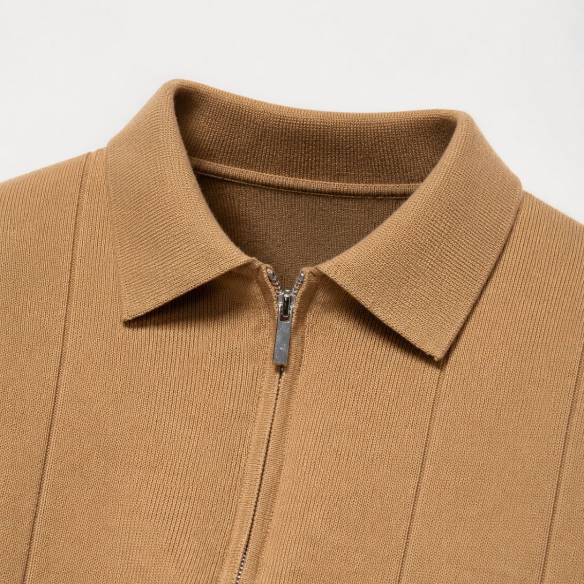 Romy | Homem Polo Malha Gola com Fecho Zip Regular Fit