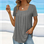 Selene | Blusa Feminina Manga Curta Decote Quadrado
