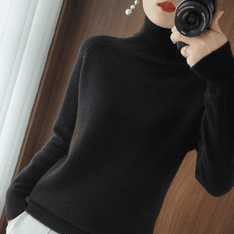 Mulher Camisola Gola Alta Inverno