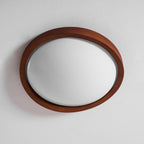 Veda | Candeeiro de Teto Flush | Efeito Madeira, Luz Tri-Cor | Tecido Moderno