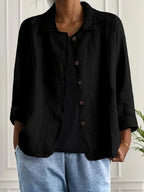 Perla | Mulher Cardigan Camisa Algodão Linho