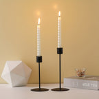 Iris | Porta-Velas de Metal | Decoração de Mesa para Jantar e Casamento | Conjunto de 2
