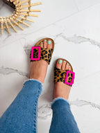 Sandálias de Verão com Fivela Slip On Bico Aberto