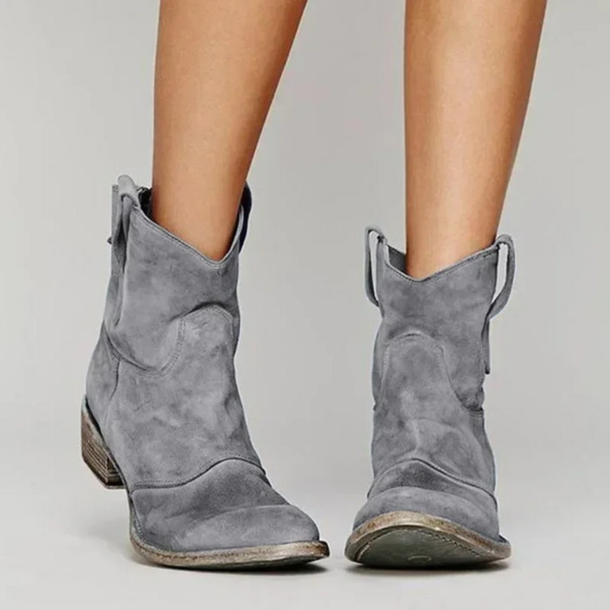 Botas Cortas Femininas | Ponta Afilada, Sola Antiderrapante