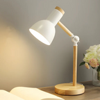 Odette | Candeeiro de Mesa Ajustável | Madeira e Metal, Braço Articulado | E27 LED