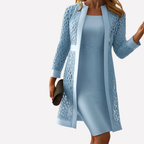 Zelda | Conjunto Feminino 2 Peças Vestido Renda Manga Longa