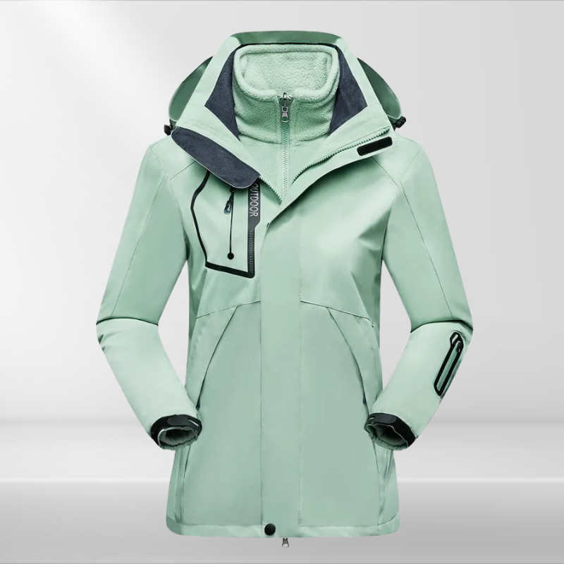 Bexcellent | Casaco Outdoor 3 em 1 para Mulher | Impermeável, Fleece Interior | Todas as Estações