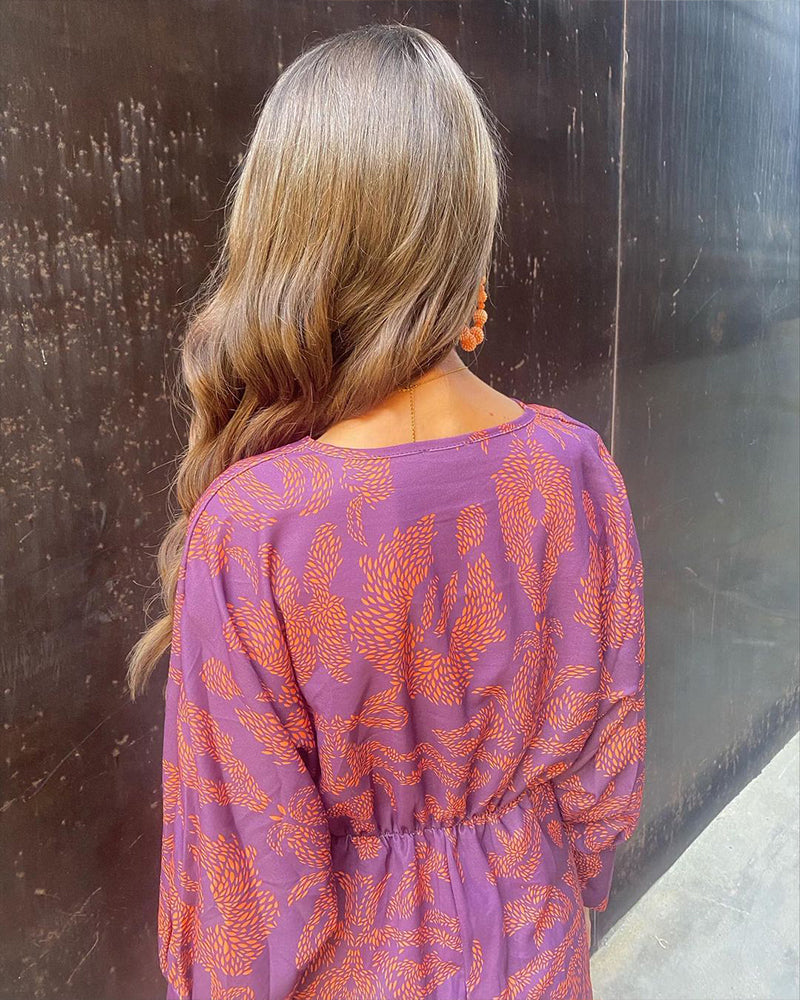 Valentina | Vestido Feminino Maxi Boho Decote V Estampado