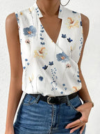 Blusa Feminina Decote V | Leve, Respirável, Estampada | Florine