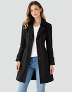 Gabardine Mulher Ajustada | Leve, Colarinho Clássico | Primavera