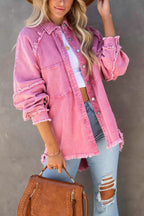 Talia | Jaqueta Jeans Oversized com Franjas