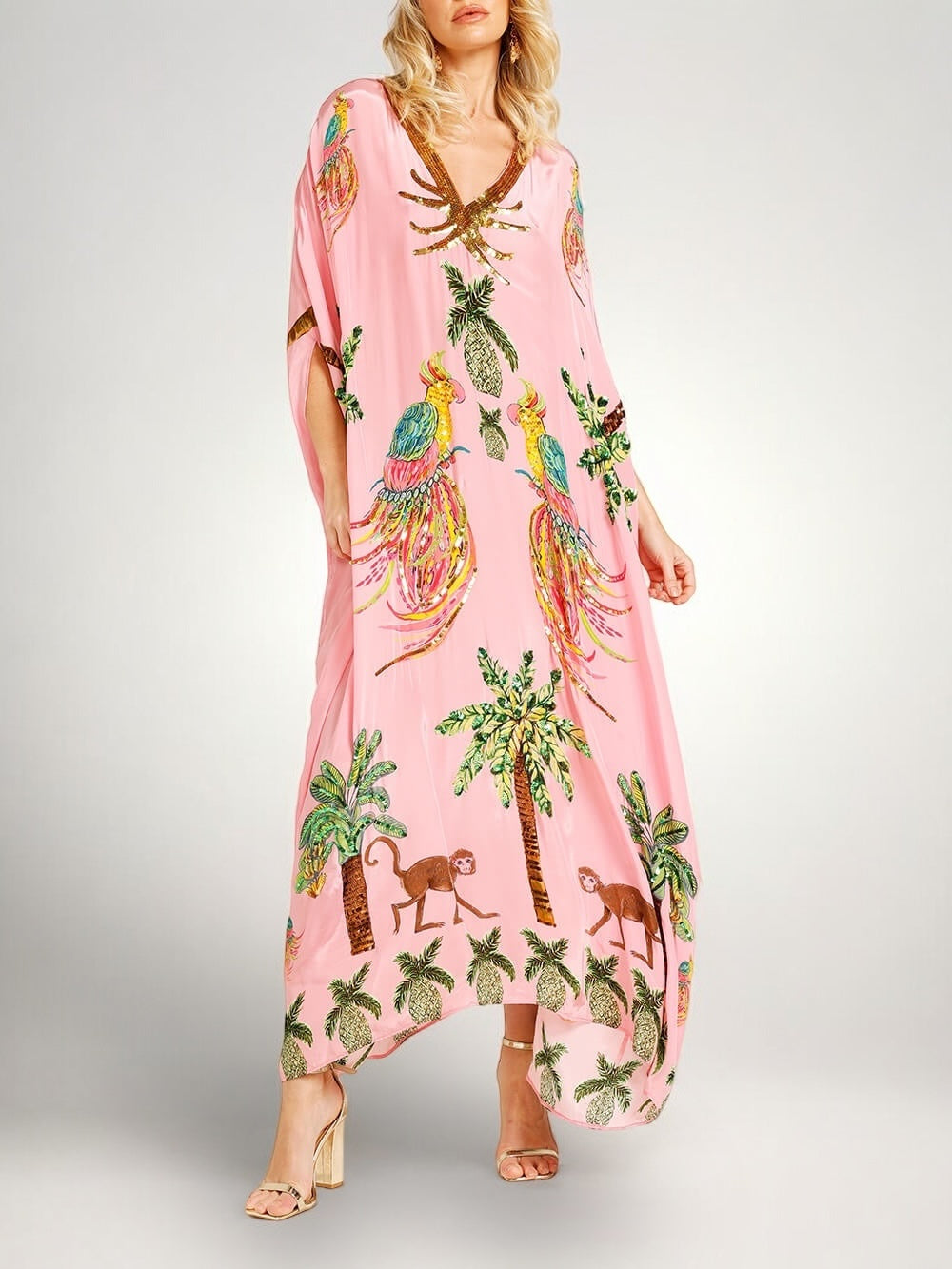 Iris | Vestido Feminino Estampa Coqueiro Ombro Caído