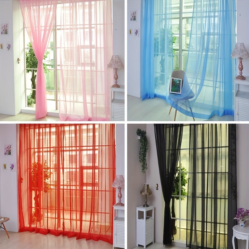 Odette | Cortinas de Voile Floral | 200x100cm, Ilhós, Semitransparentes | 2 Peças