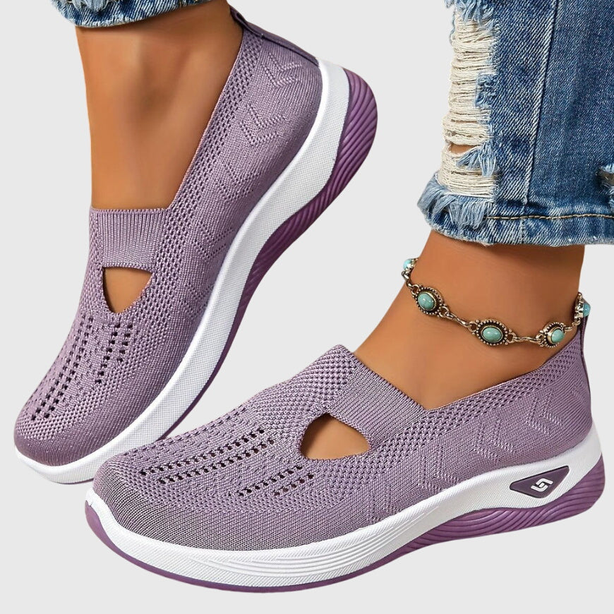 Sapatos ortopédicos de caminhada femininos antiderrapantes com suporte ergonómico