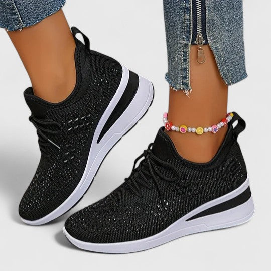 Sapatos ortopédicos femininos bico largo com suporte de arco e sola ergonómica