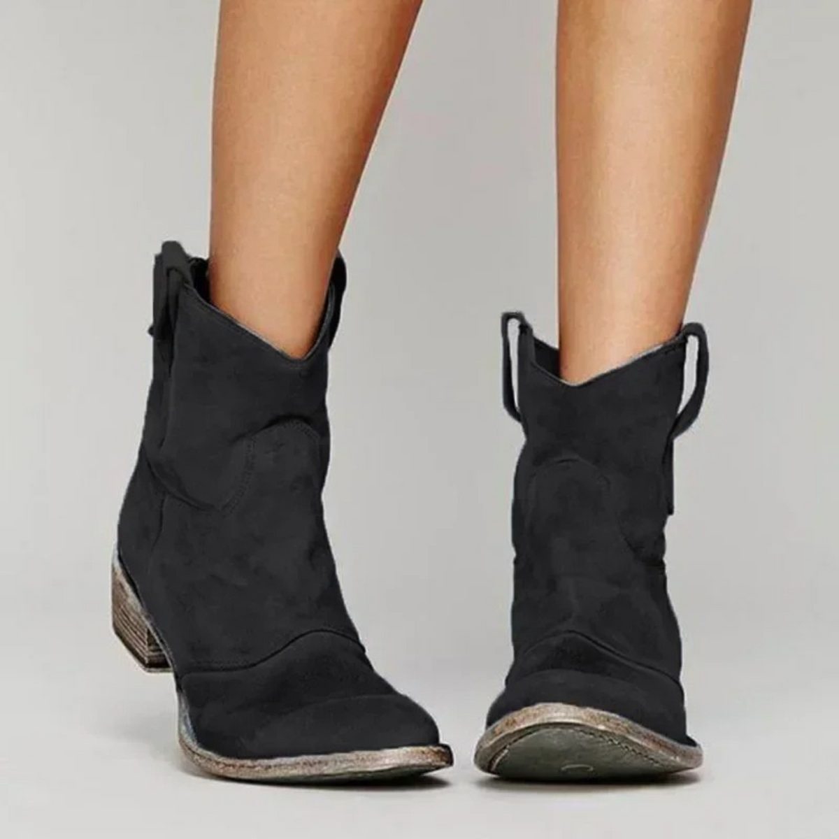 Botas Cortas Femininas | Ponta Afilada, Sola Antiderrapante