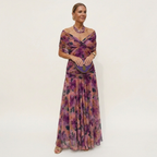 Vestido Comprido Mulher | Decote em V, Cintura Definida | Fluido