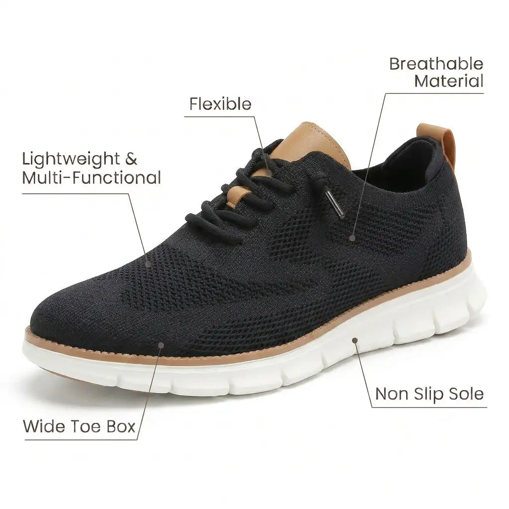 Gigi | Homem Sapato Ortopédico Knit Derby Antiderrapante