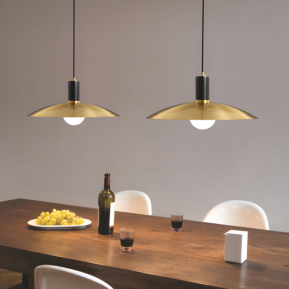 Candeeiro Suspenso de Latão | Mid-Century, 1 Luz, Vidro Leitoso | Calla