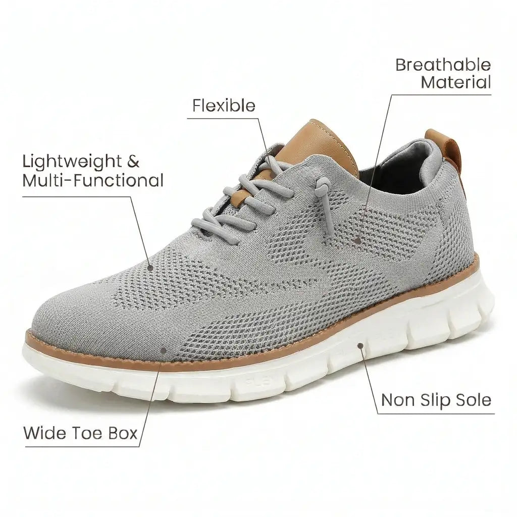 Gigi | Homem Sapato Ortopédico Knit Derby Antiderrapante
