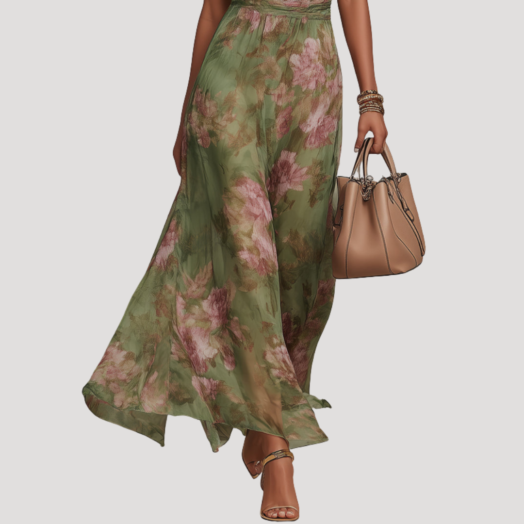 Vestido Maxi Floral Halter Mulher