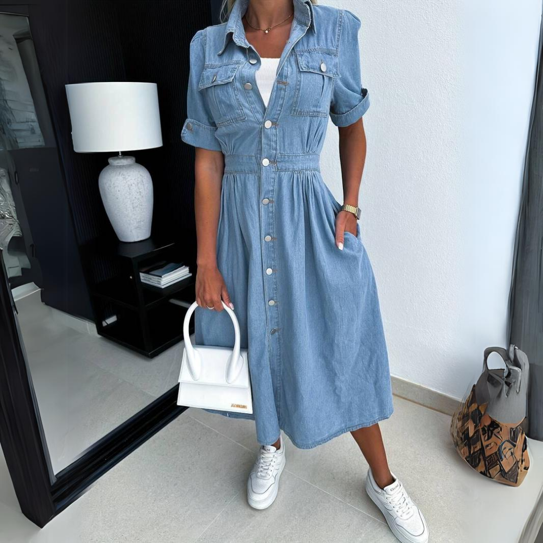 Mulher Vestido Jeans