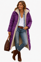 Orla | Mulher Casaco Puffer Longo Matelassê Forrado Polar