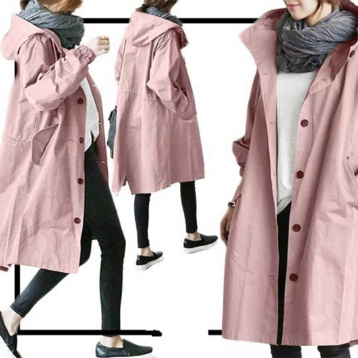 Verena | Casaco Trench Feminino Longo com Capuz