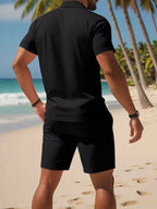 Conjunto de Shorts para Homem | Polo e Calção | Poliéster