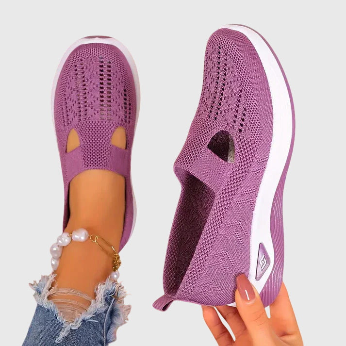 Sapatos ortopédicos de caminhada femininos antiderrapantes com suporte ergonómico