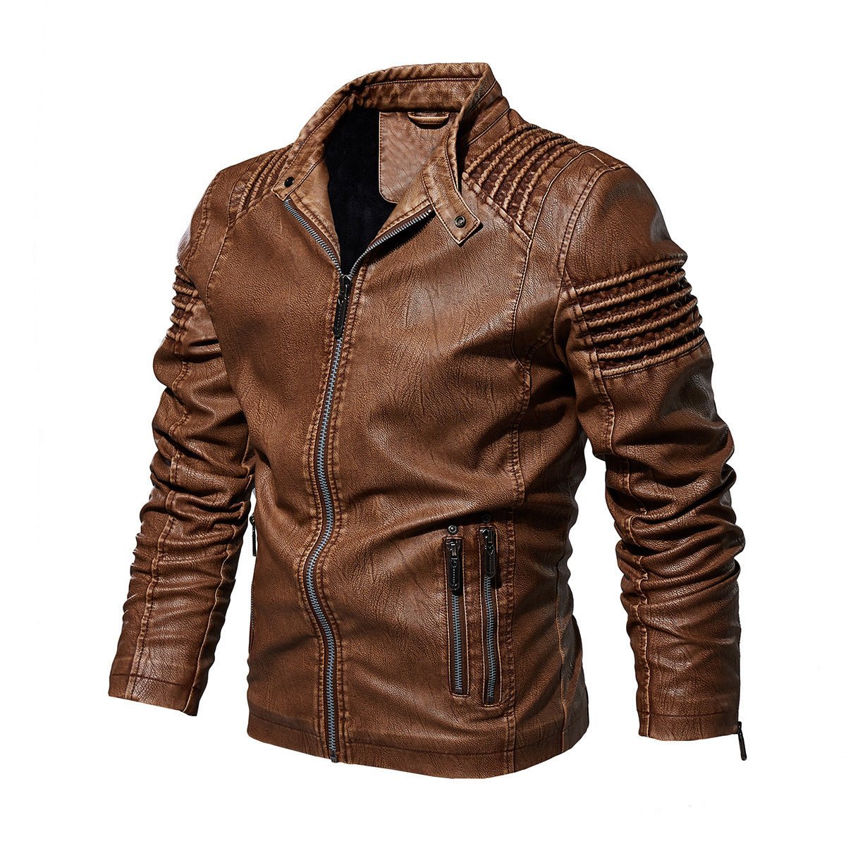 Saoirse | Homem Biker Jacket Forrado Ombros Estruturados