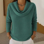 Freya | Camisola Feminina Waffle Gola Cascata