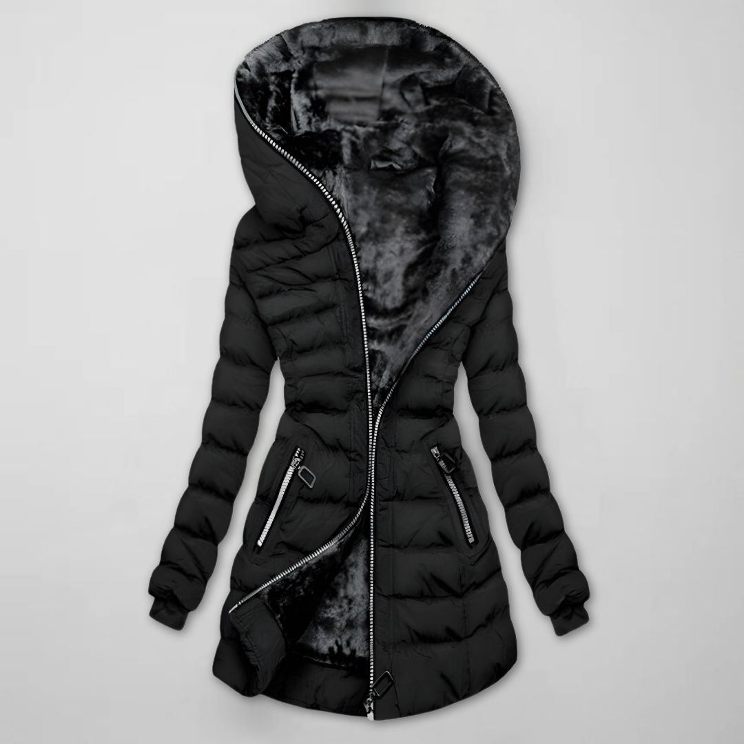 Zinnia | Mulher Casaco Longo Acolchoado Inverno com Capuz