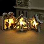 Uma | Enfeites de Natal em Madeira | Decoração Suspensa, Formas Natalinas | 2 Peças