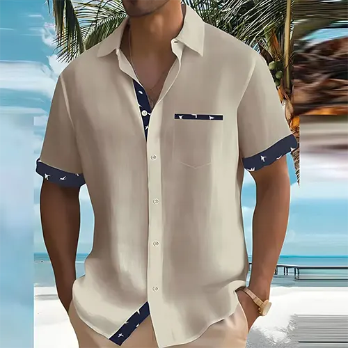 Calla | Camisa Masculina Manga Curta Respirável