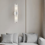 Iris | Candeeiro de Parede Moderno | Vidro Cilíndrico, 1 ou 2 Luzes | Cromado e Dourado